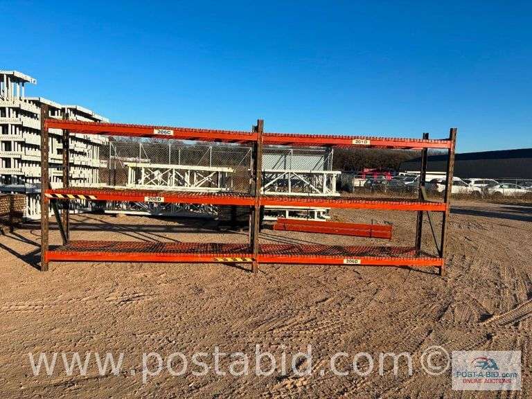 Ridg-U-Rak Pallet Racking Bundle: 3- 8' x 36" Uprights, 24- Spring Clips, 1