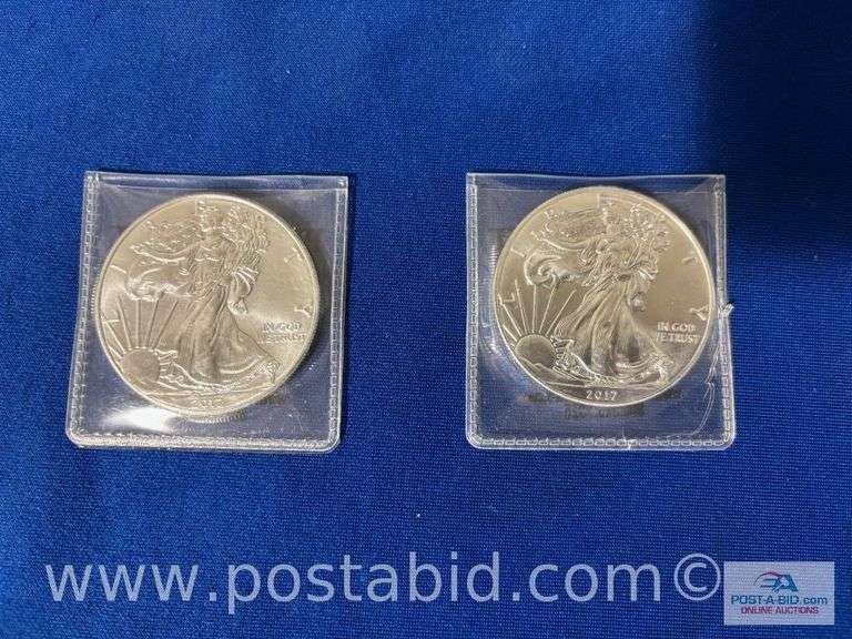 (2) 2017 1oz Silver Eagles - 2 Total Ounces Of Fine Silver.