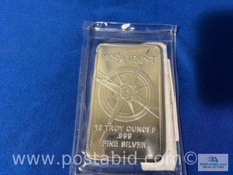 Provident Metals 10oz Silver Bar, .999 Fine Silver.