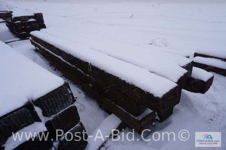 Lot Of Misc. Railroad Ties, Inspect For Size, Quantity, And Size, Approx. 14'.