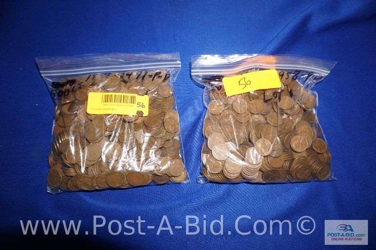 500 Copper Lincoln Wheat Ears Pennies, 1940-1949- P-D And 500 Copper Lincol