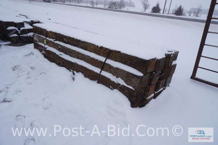 Lot Of Misc. Railroad Ties, Inspect For Size, Quantity, And Size, Approx. 10'.