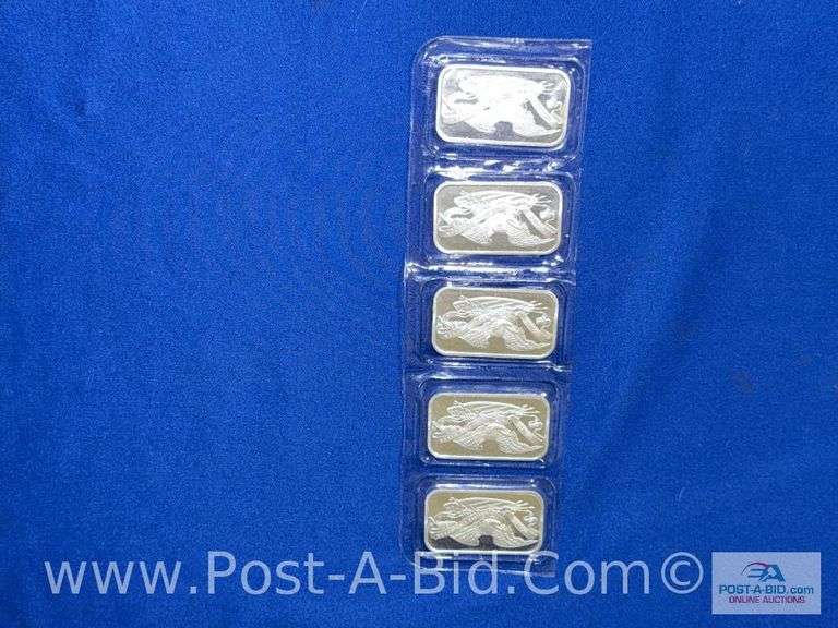 (5) 1 OZ .999 Of Fine Silver Bars, Silver Towne Edition. 5 Total Ounces. Bought From JM Bullion.