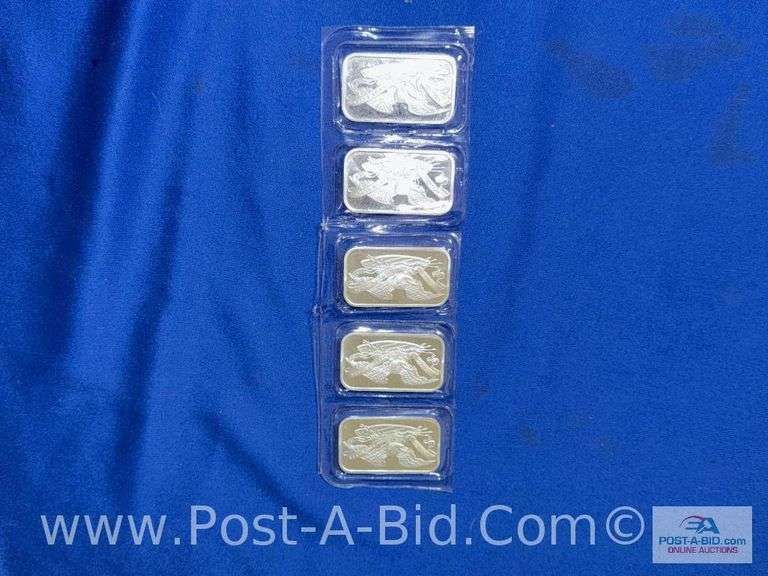(5) 1 OZ .999 Of Fine Silver Bars, Silver Towne Edition. 5 Total Ounces. Bought From JM Bullion.