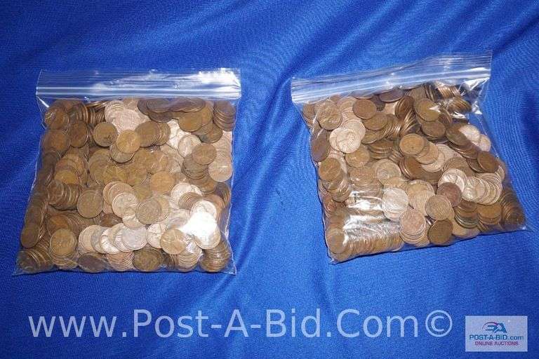 500 Copper Lincoln Wheat Ears Pennies, 1940-1949- P-D And 500 Copper Lincol