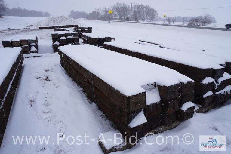 Lot Of Misc. Railroad Ties, Inspect For Size, Quantity, And Size, Approx. 13'.