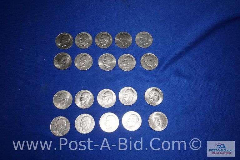 20 Different Dates And Or Mint Marks Of Eisenhower Dollars: 1971-1978.