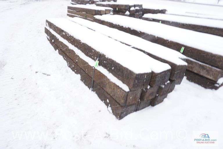 Lot Of Misc. Railroad Ties, Inspect For Size, Quantity, And Size, Approx. 11'.