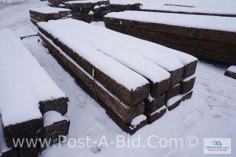 Lot Of Misc. Railroad Ties, Inspect For Size, Quantity, And Size, Approx. 13'.