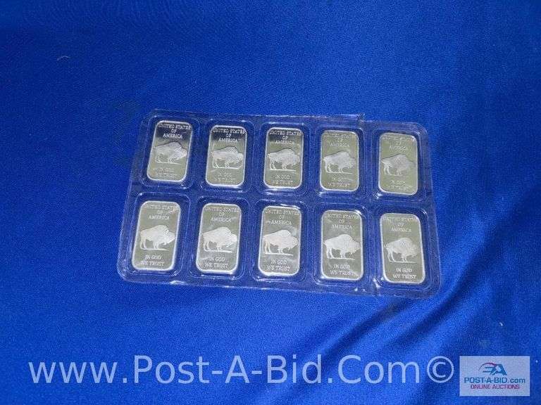 10- 1 OZ .999 Of Fine Silver Bars, Silver Towne Edition. 10 Total Ounces. B