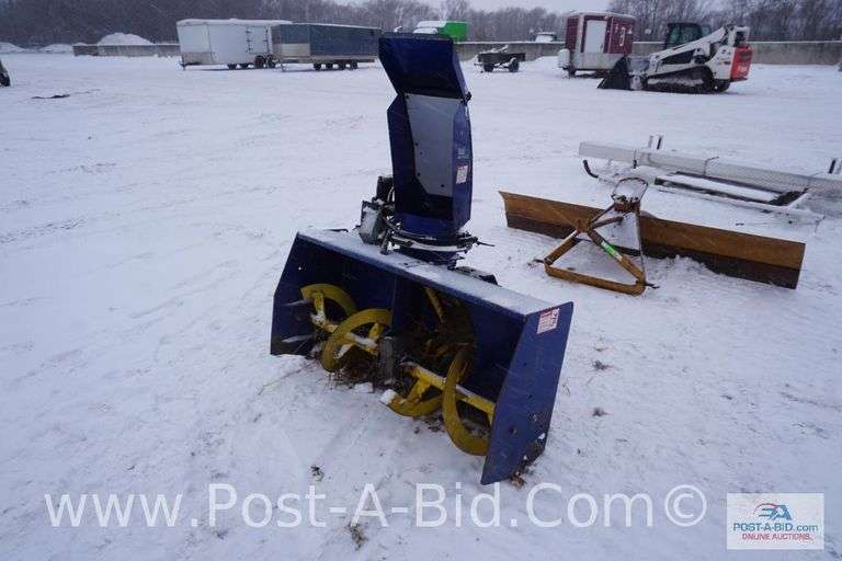 Blue 4' Snowblower For Mini Skidsteer, Multi Trac, Pro/Tools, Hanson Produc