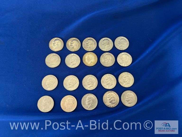 20 Different Dates And Or Mint Marks Of Eisenhower Dollars: 1971-1978.