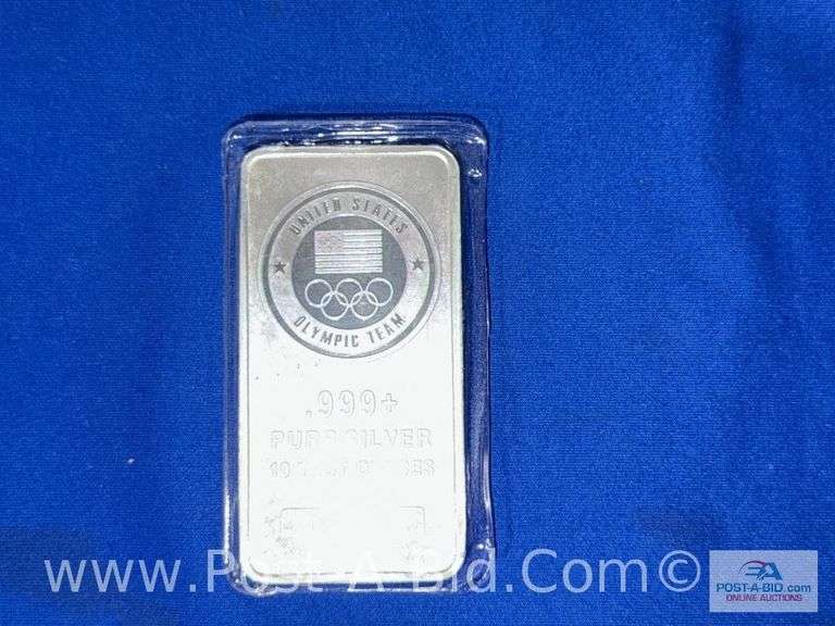 10 OZ. Bar Of .999 Pure Silver - Stamped " United States Olympic Team" 10 Total Troy Ounces." Bought