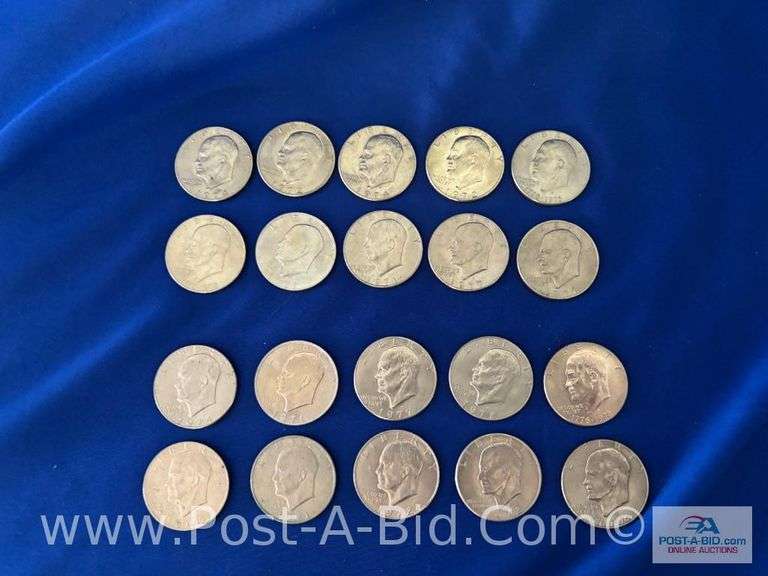 20 Different Dates And Or Mint Marks Of Eisenhower Dollars: 1971-1978.