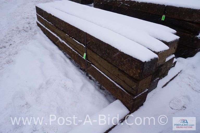 Lot Of Misc. Railroad Ties, Inspect For Size, Quantity, And Size, Approx. 11'.