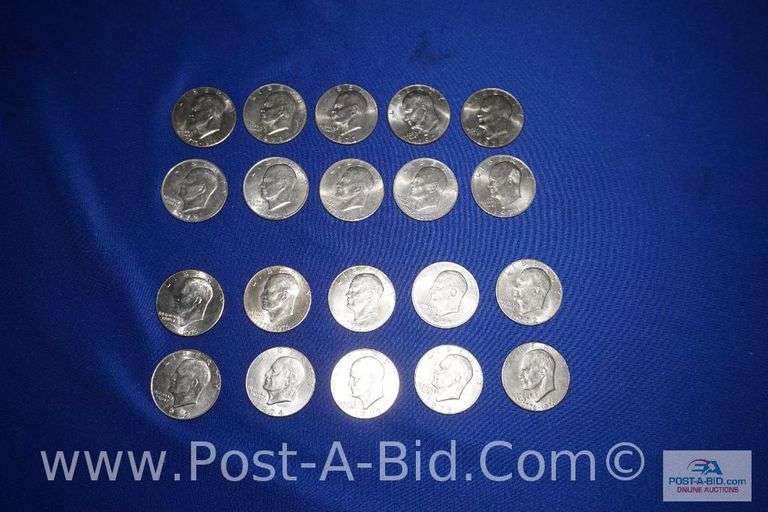 20 Different Dates And Or Mint Marks Of Eisenhower Dollars: 1971-1978.