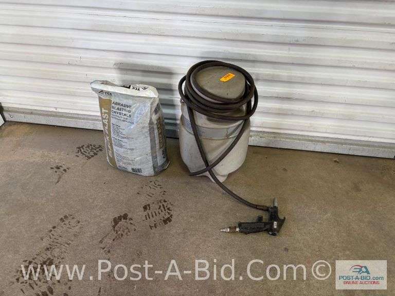 Sand Blaster With 50 Lb Bag Of Black Blast Sand.