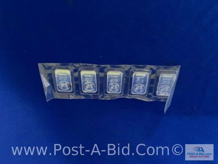 5- 1 OZ .999 Of Fine Silver Bars, Silver Towne Edition. 5 Total Ounces. Bou