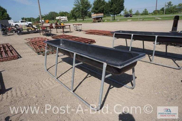 Plastic Feeder/Garden Beds, Have Cracks, Approx. 10' Long x 34" T.