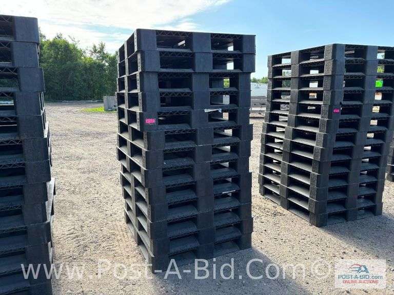 13-Black Plastic Pallets.
