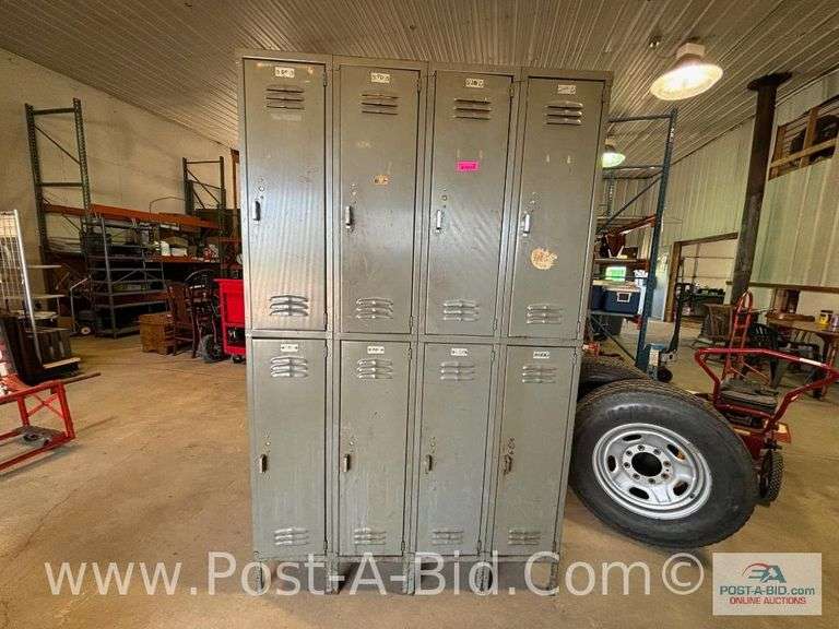 8 Door Locker, 78" T x 48" W x 12" D.