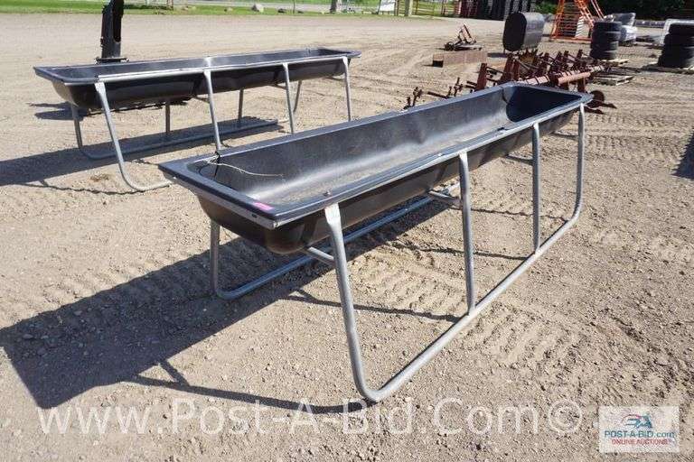 Plastic Feeder/Garden Beds, Have Cracks, Approx. 10' Long x 34" T.