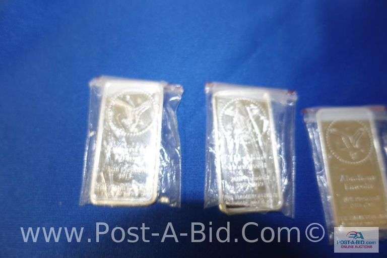 3-1 Troy Oz. Hamilton Mint Silver Bullion Bars, Presidential Commemorative-
