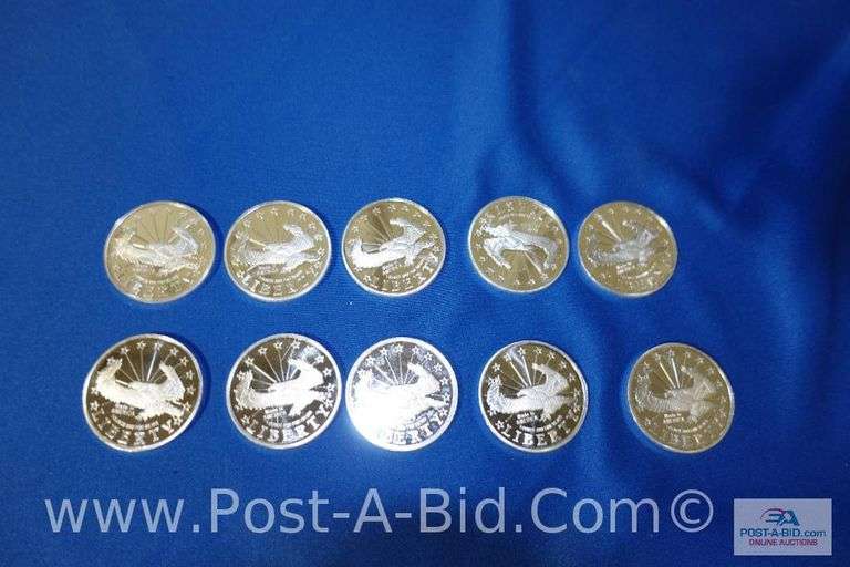 10 x 1 oz. .999 Fine Silver Rounds.