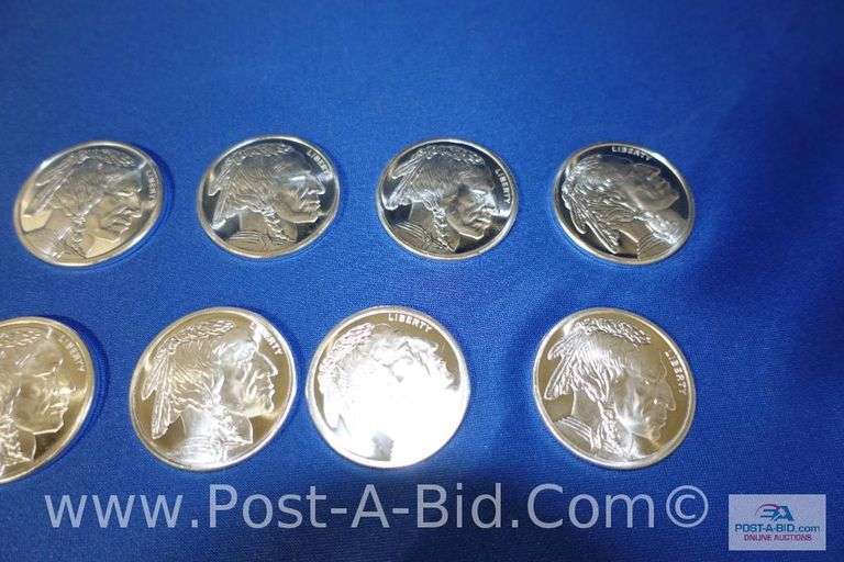 10 x 1 oz. .999 Fine Silver Rounds.
