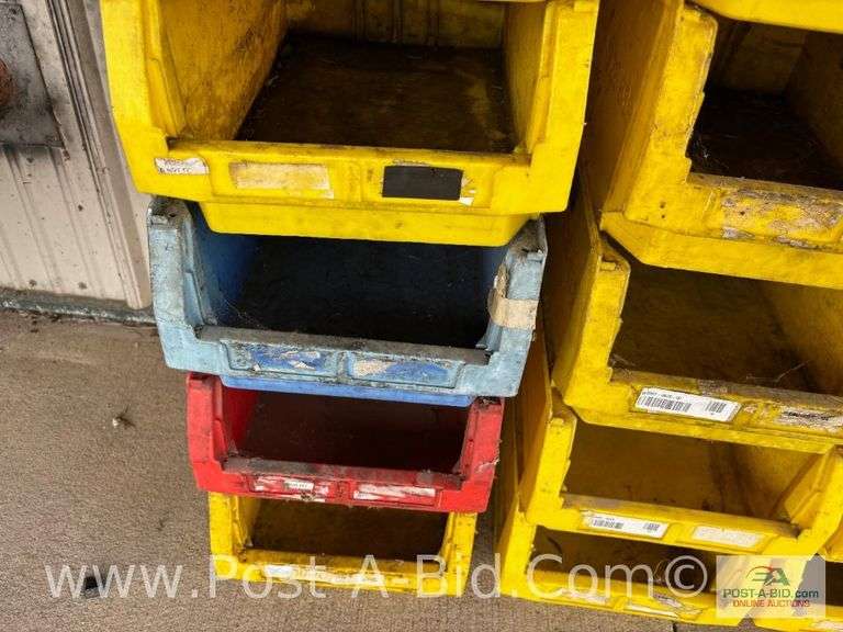 20-Red, Yellow, Blue, Parts Totes, 11" W x 18" D x 8" H.