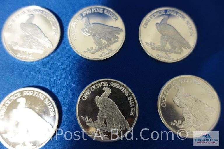 10 x 1 oz. .999 Fine Silver Rounds.