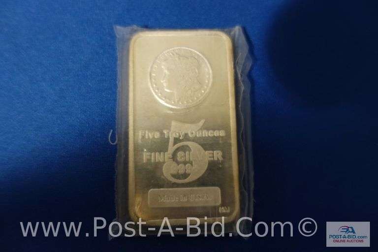 5 oz. Bar Of .999 Fine Silver.