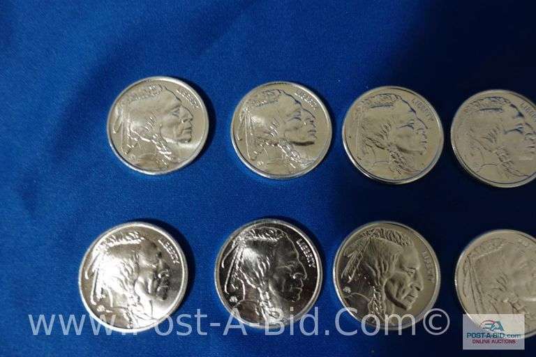 10 x 1 oz. .999 Fine Silver Rounds.