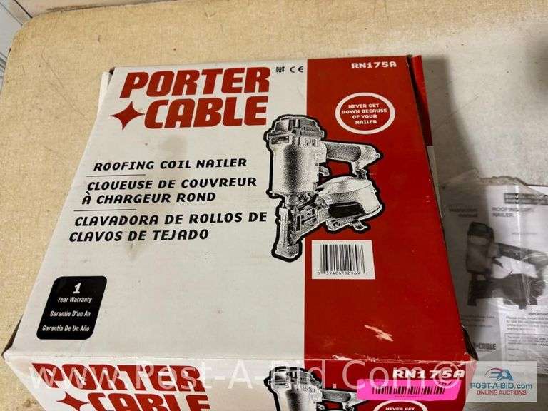 Porter Cable Roofing Coil Nailer, #RN175A In Box, Owner Stated, "New/Never