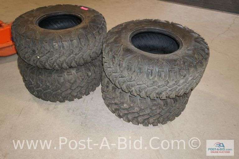 4- Side By Side Tires: 2 Front Tires Are- 27 x 9 x 12 And 2 Rear Tires Are-