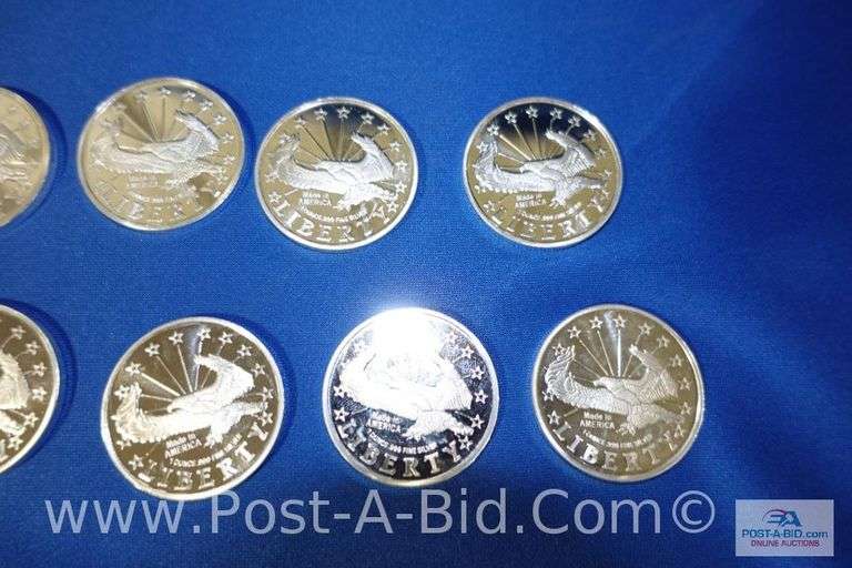 10 x 1 oz. .999 Fine Silver Rounds.