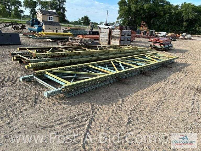 12-Pallet Racking Uprights Approx. 20' Tall.