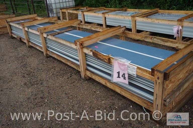 EM15-1211 CF Wall 12 24 Ga AZ50 Kynar Tahoe Blue Sheet Metal, Approx. 47 Pi