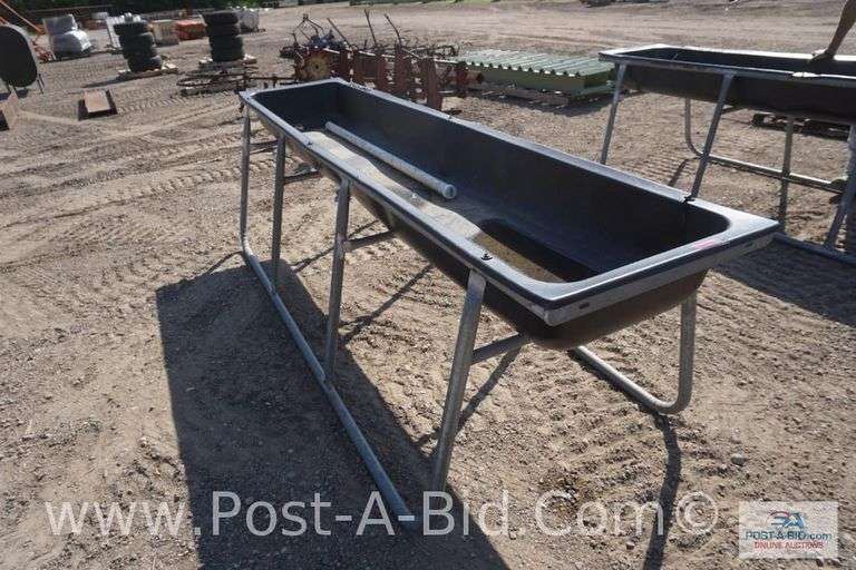Plastic Feeder/Garden Beds, Have Cracks, Approx. 10' Long x 34" T.