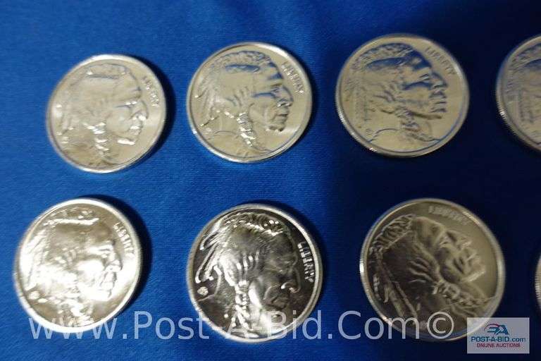 10 x 1 oz. .999 Fine Silver Rounds.