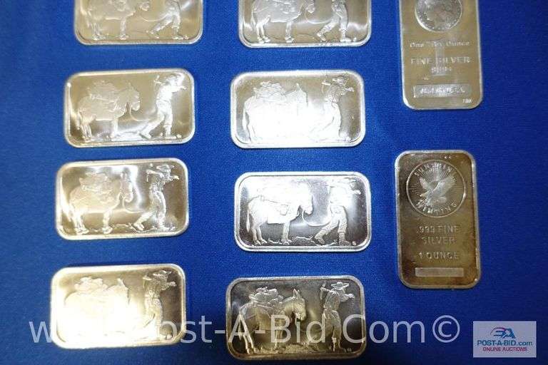 10-1oz. Bars Of .999 Fine Silver.