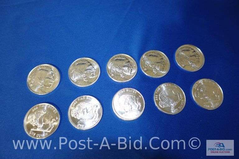 10 x 1 oz. .999 Fine Silver Rounds.