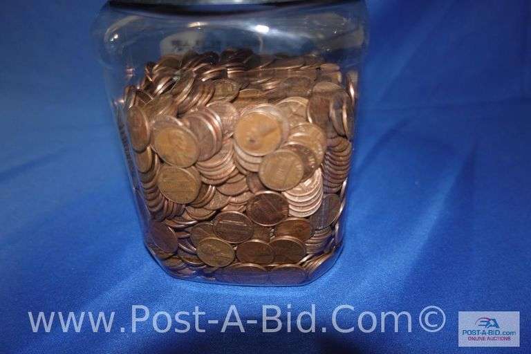 10 lbs. 1959-1982 Copper Pennies Approx. 1500 Unsearched Pennies Of Those Y