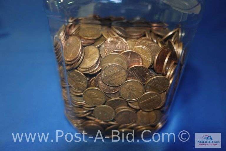 10 lb.s 1959-1982 Copper Pennies, Approx. 1500 Unsearched Pennies Of Those