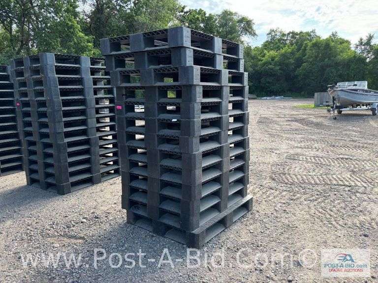 13-Black Plastic Pallets.