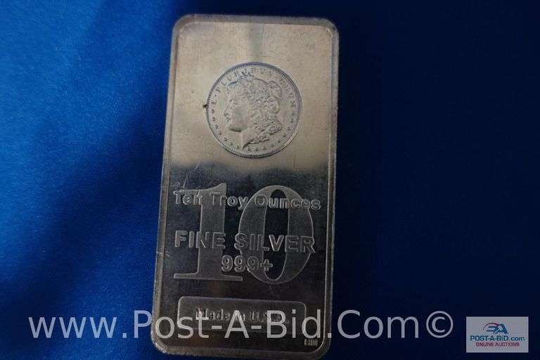 10 oz. Bar Of .999 Fine Silver.