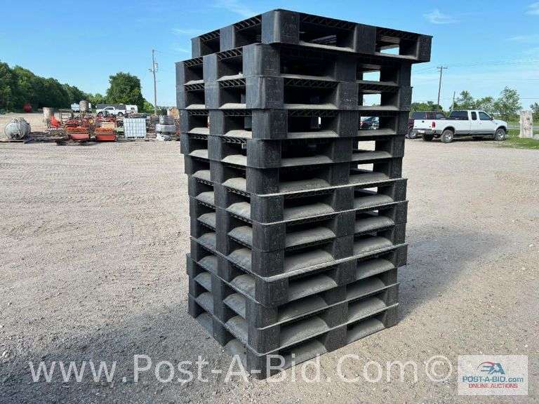 13-Black Plastic Pallets.