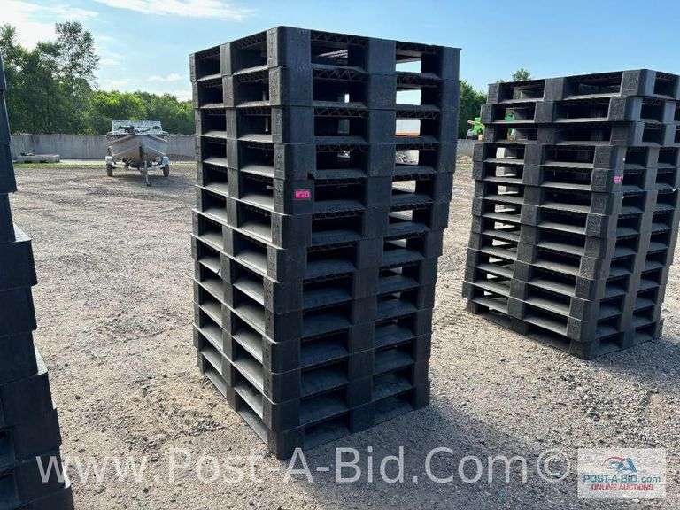 13-Black Plastic Pallets.