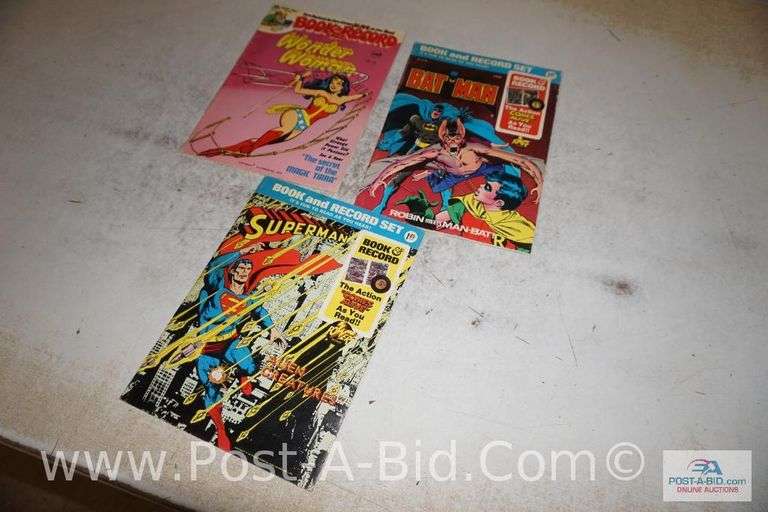 3-Vintage Comic Book And Record Sets, 1-1975 Superman "Alien Creatures" PR-