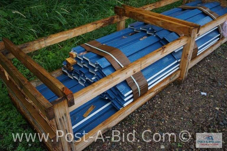 EM15- 168 24 Ga GR50 AZ50 Kynar Ocean Blue Sheet Metal, Approx. 5 Pieces At